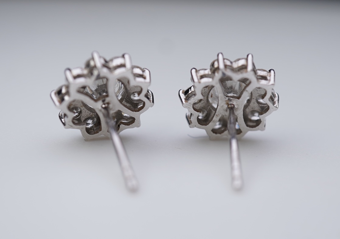 A pair of diamond earrings
